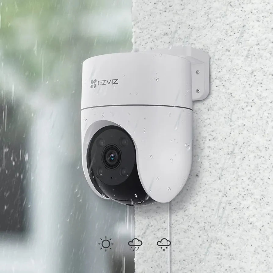 EZVIZ 2K+ Outdoor Camera Wired, 360° PTZ WiFi Camera for Home Security, Outside Surveillance with AI Detection Auto-Tracking, Color Night Vision, Two-Way Talk, Waterproof, Alexa, 512GB | H8C 4MP