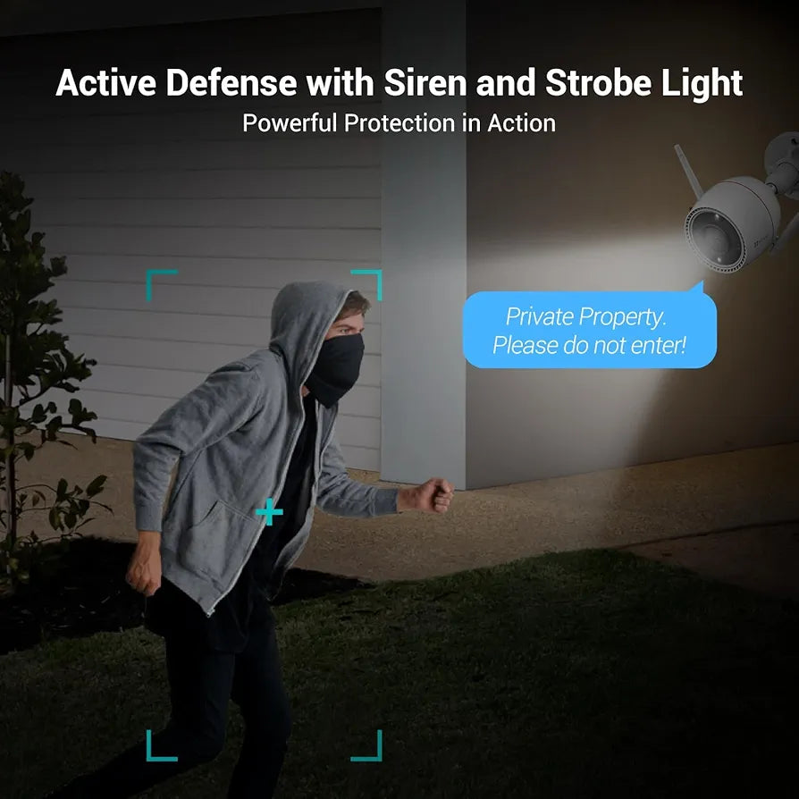 EZVIZ Two-Way Call 2.5K Outdoor Cameras for Home Security Outside, WiFi Surveillance Camera, No Subscription with Color Night Vision, IP67 Waterproof, Motion Detection, Custom Voice Alerts, Alexa