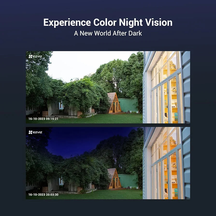 EZVIZ Color Night Vison, WiFi Security Camera Outdoor/Outside, Home Security Cameras, Surveillance Camera, No Subscription with IP67 Waterproof, Motion Detection, Audio Pick-Up, Alexa/Google, 512 SD